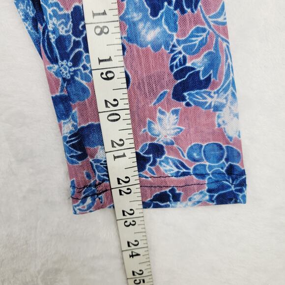 Bohemian 2XL Long Cardigan Duster Sheer Pink Blue Floral Romantic Fairycore - Picture 10 of 11